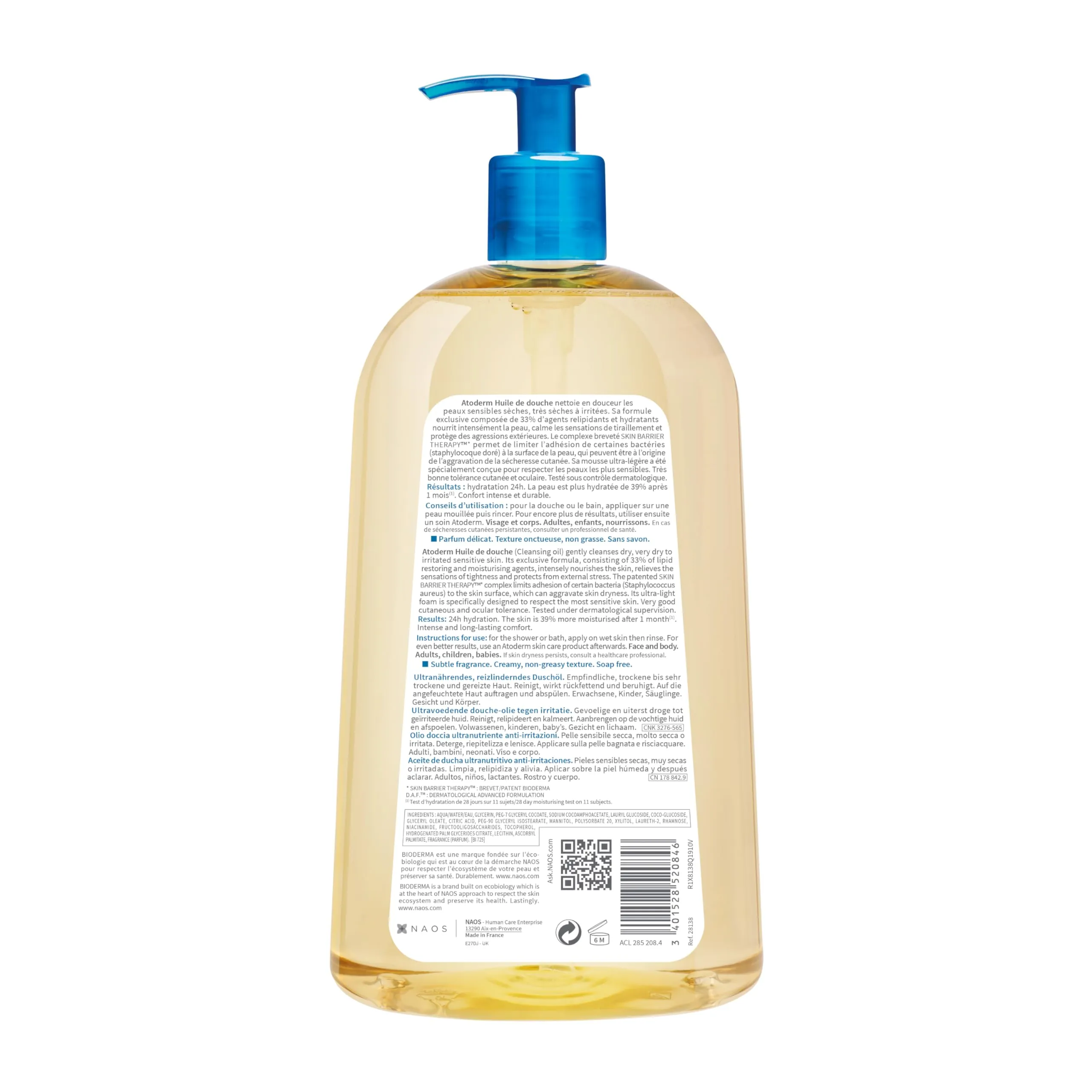Bioderma Atoderm Shower Oil, Cleansing Oil For Face & Body, Nourishing Cleansing Oil For Dry to Atopic Sensitive Skin For Softer & Smooth Skin For Your Whole Family