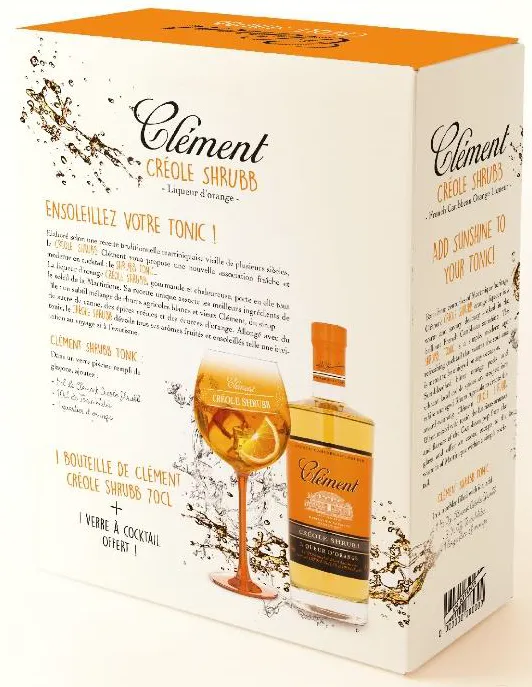 Clment Crole Shrubb Orange Liqueur 40% with 1 glassware 700ml