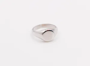 Italian Round Face Silver Ring