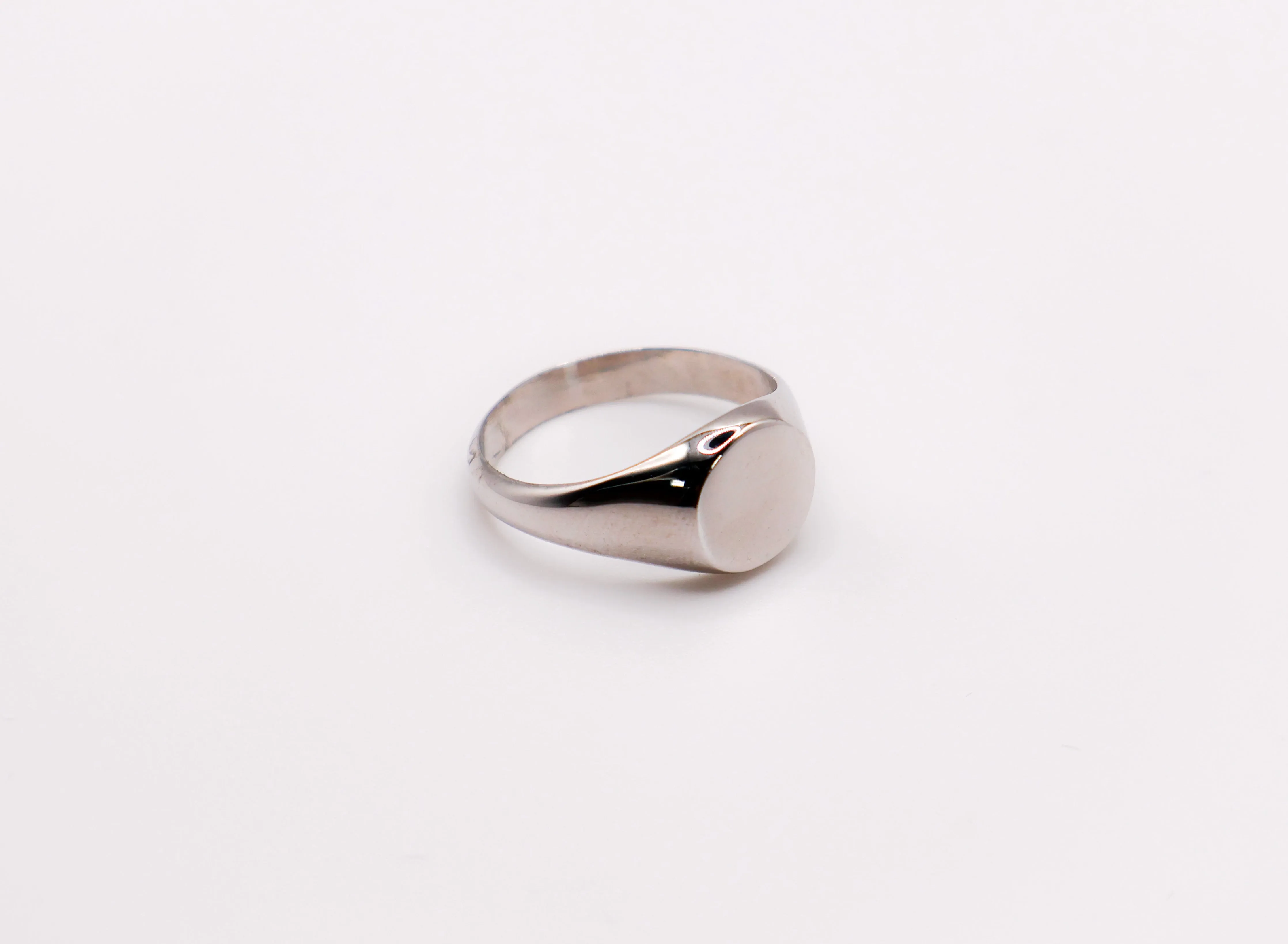Italian Round Face Silver Ring