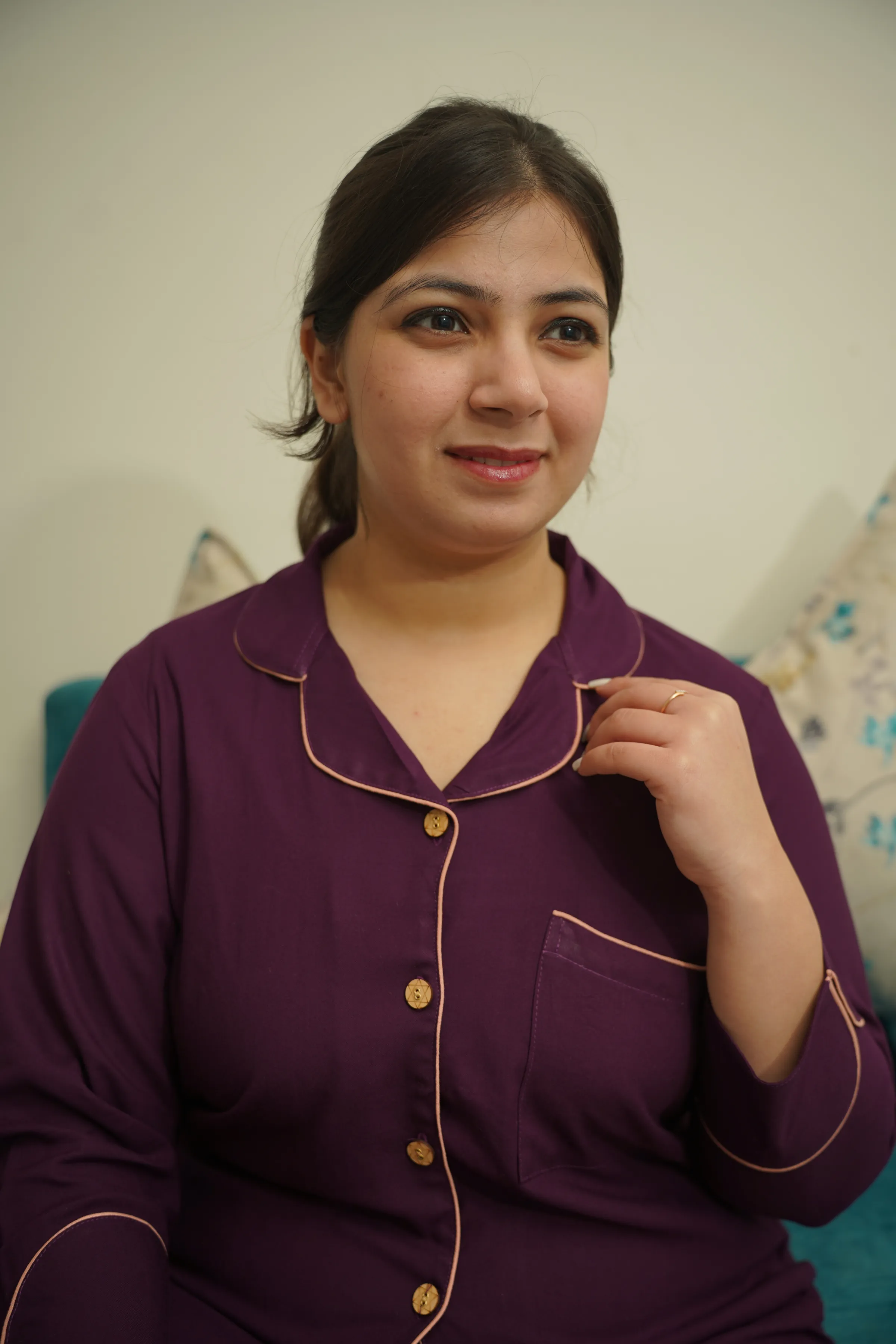 Plum Whisper Rayon Night Suit
