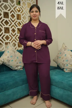 Plum Whisper Rayon Night Suit