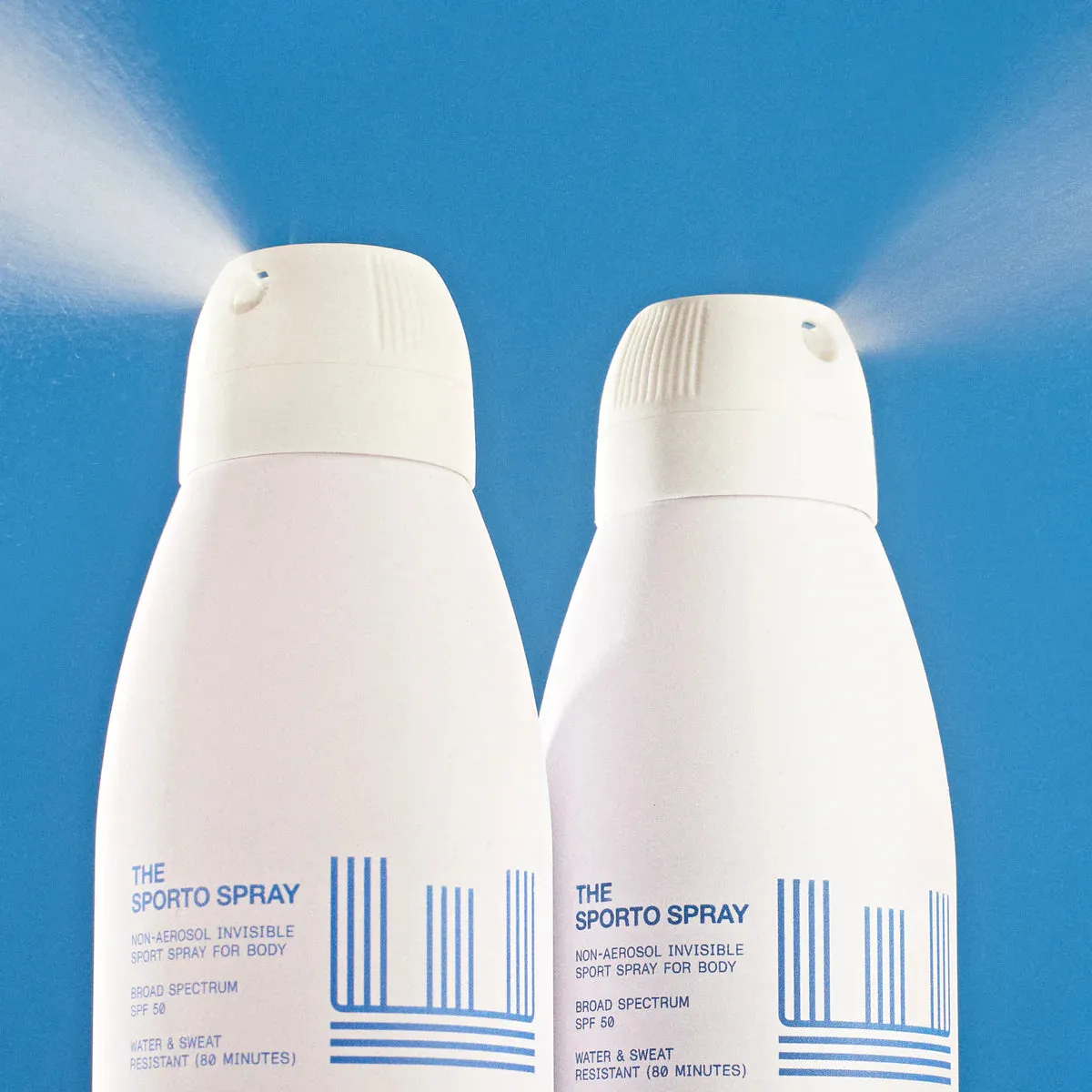 THE SPORTO SPRAY Spray Sunscreen :: 150ML/5 FL OZ • SPF 50 • 80 MIN SWEAT & WATER RESISTANCE • SEA SALT SCENTED free