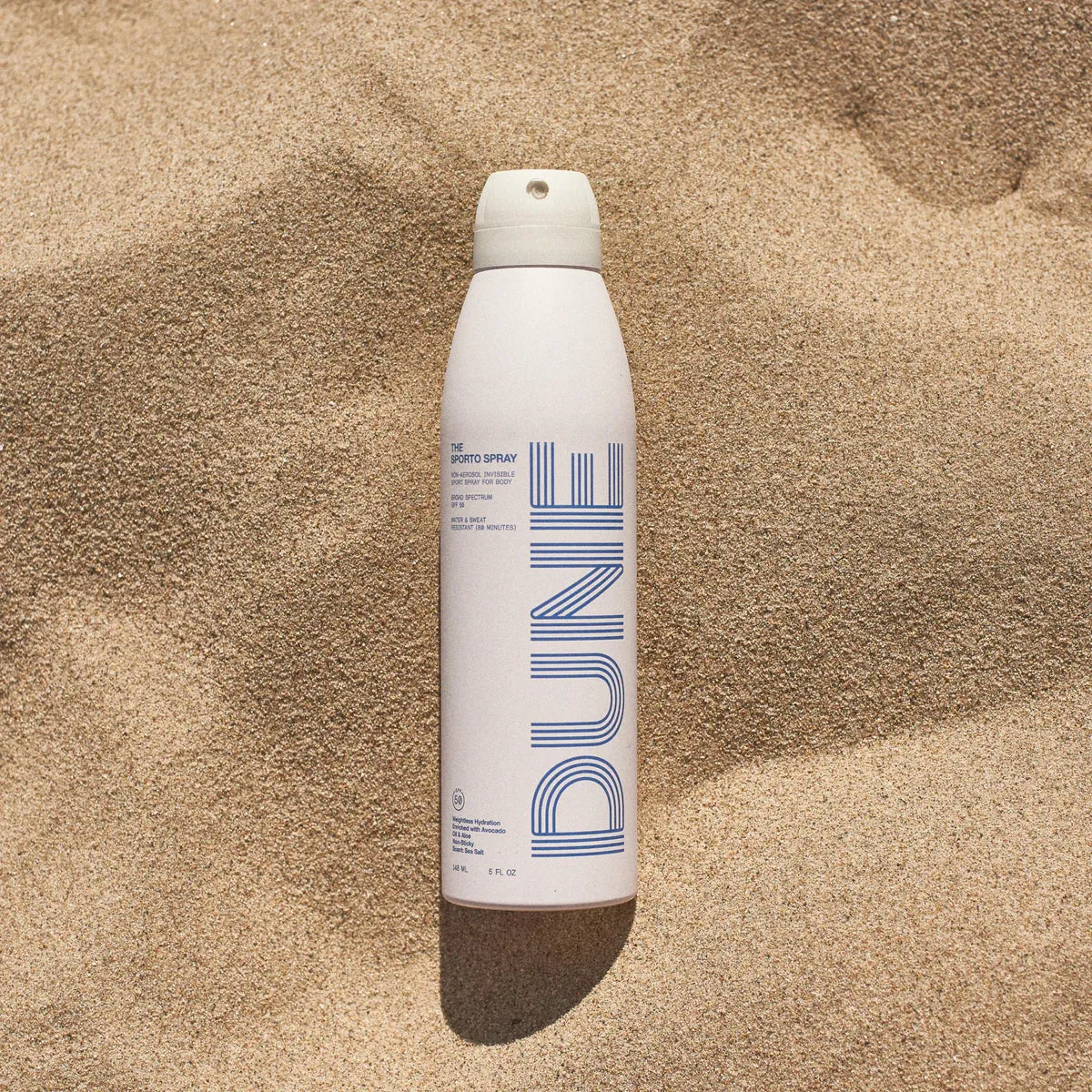 THE SPORTO SPRAY Spray Sunscreen :: 150ML/5 FL OZ • SPF 50 • 80 MIN SWEAT & WATER RESISTANCE • SEA SALT SCENTED free