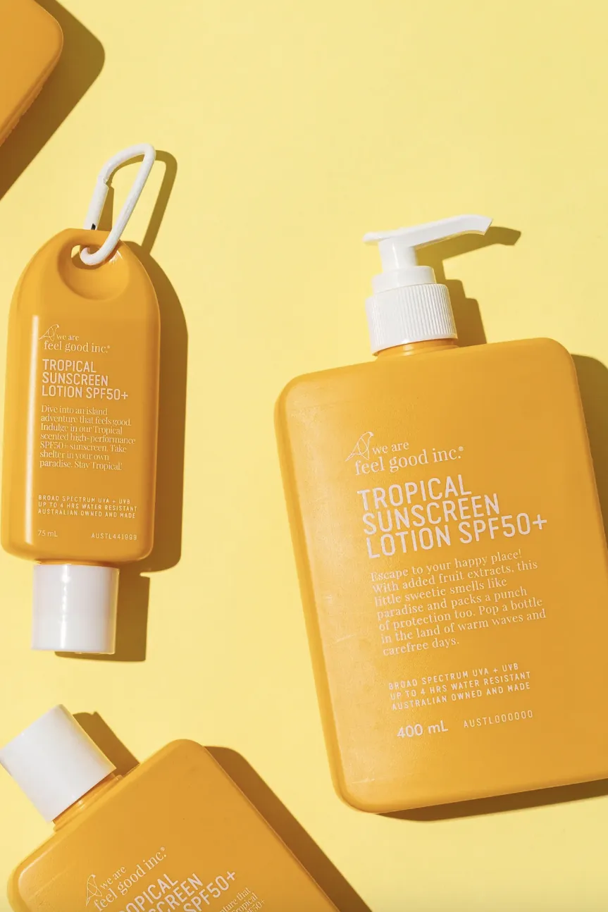 WE ARE FEEL GOOD 400ML TROPICAL SUNSCREEN SPF 50 